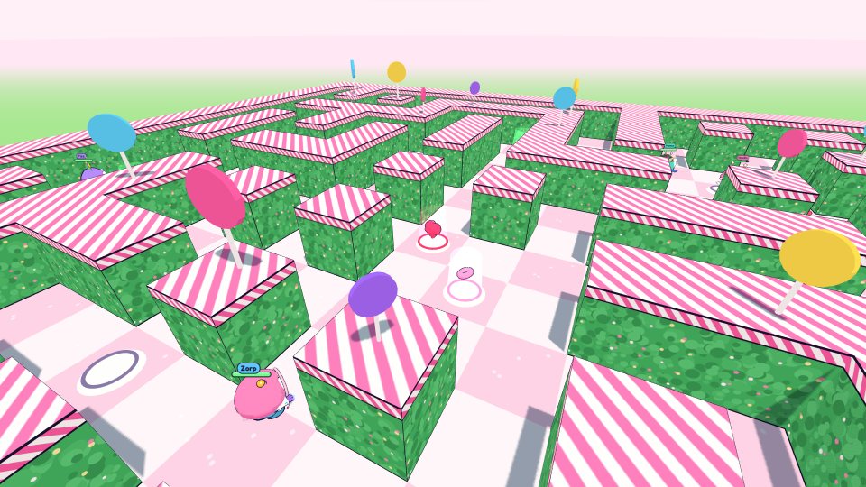 A candy maze seen from above
